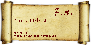 Press Atád névjegykártya